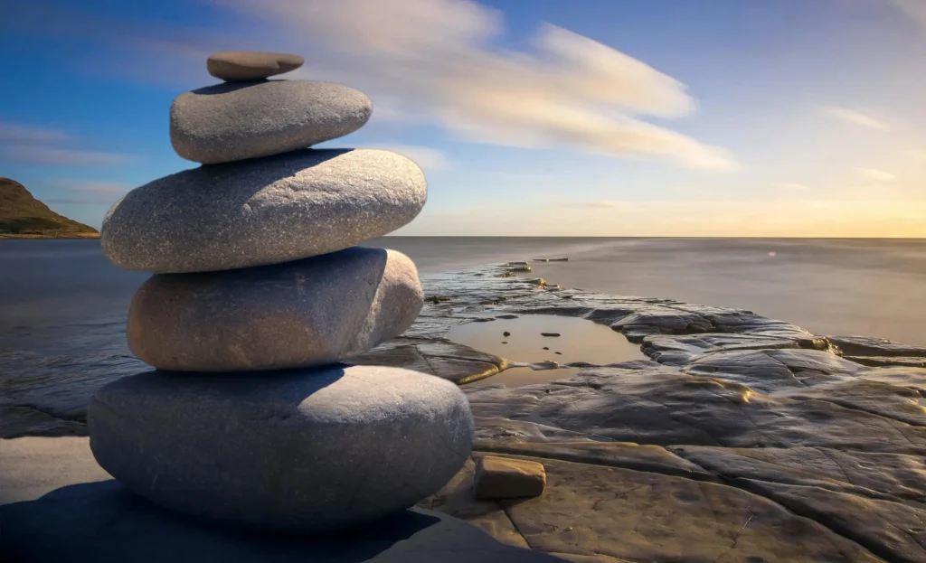 Tower of stones on a beach